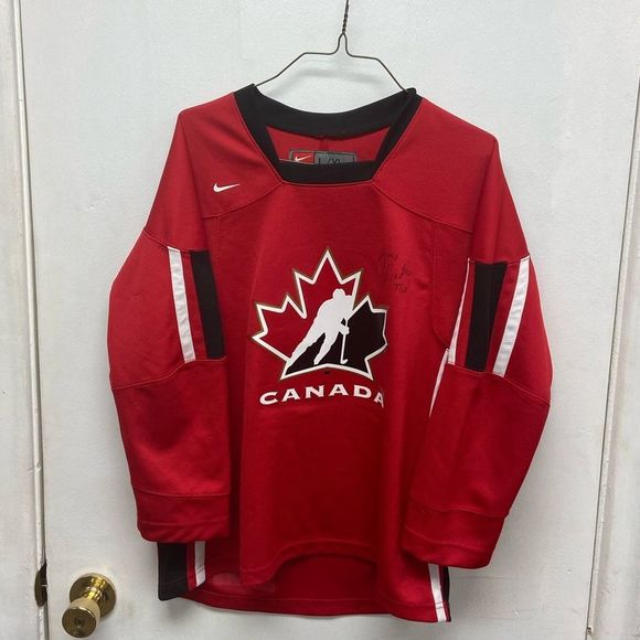 Signed by James Duthie TSN Nike Kids Team Canada Hockey Jersey size L/XL 2000s - Picture 2 of 7